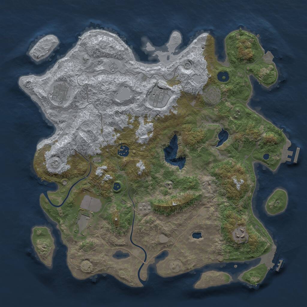 Rust Map: Procedural Map, Size: 4000, Seed: 1219559608, 13 Monuments