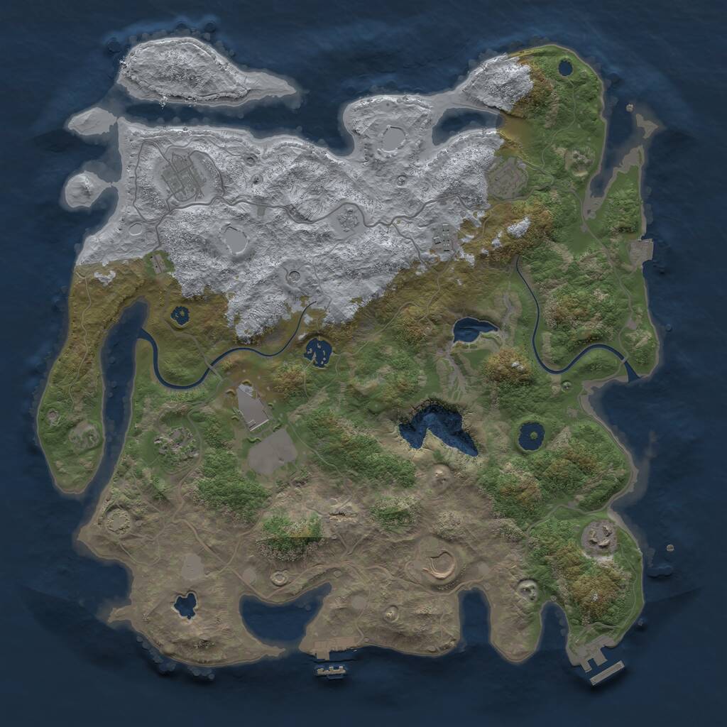Rust Map: Procedural Map, Size: 4000, Seed: 2137575115, 14 Monuments