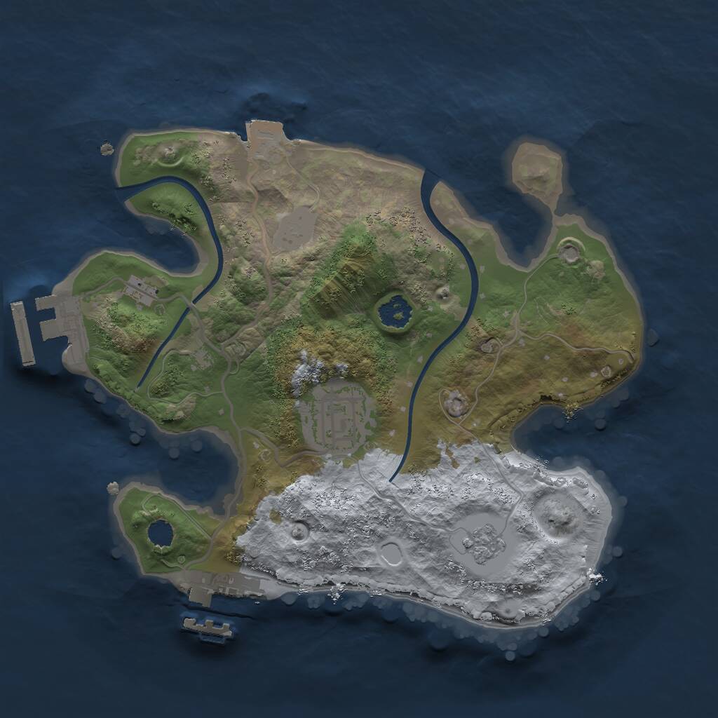 Rust Map: Procedural Map, Size: 2250, Seed: 310906192, 5 Monuments