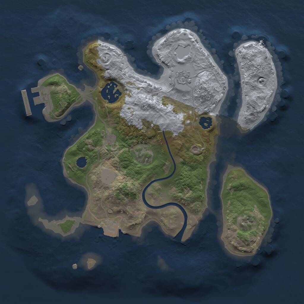 Rust Map: Procedural Map, Size: 2350, Seed: 921734, 4 Monuments