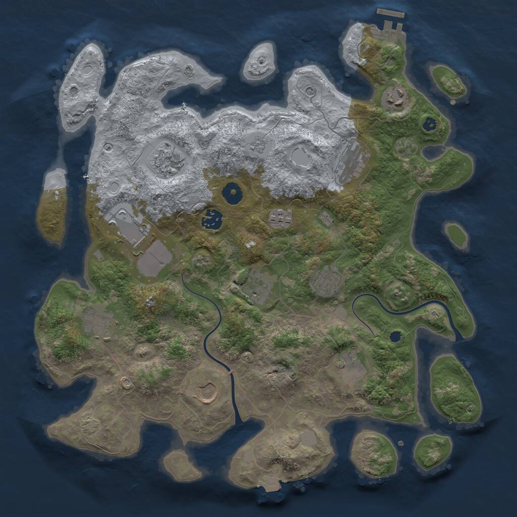 Rust Map: Procedural Map, Size: 3750, Seed: 1931237852, 16 Monuments