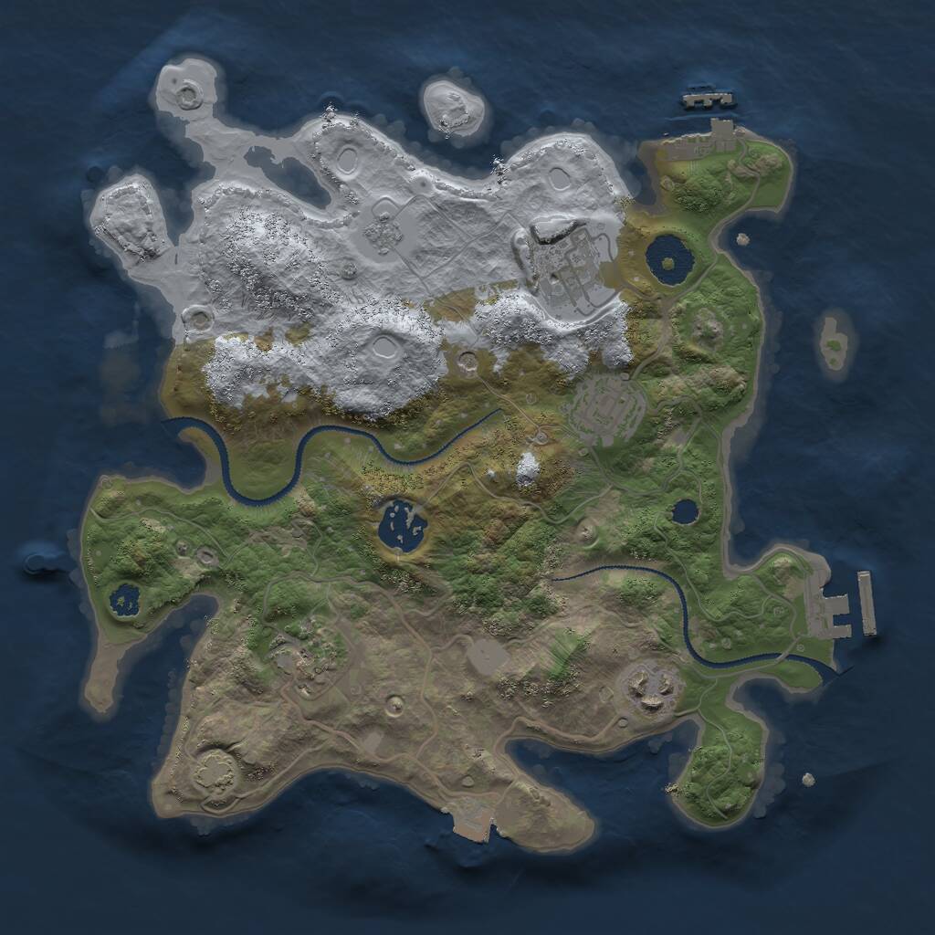 Rust Map: Procedural Map, Size: 2950, Seed: 1234138461, 11 Monuments