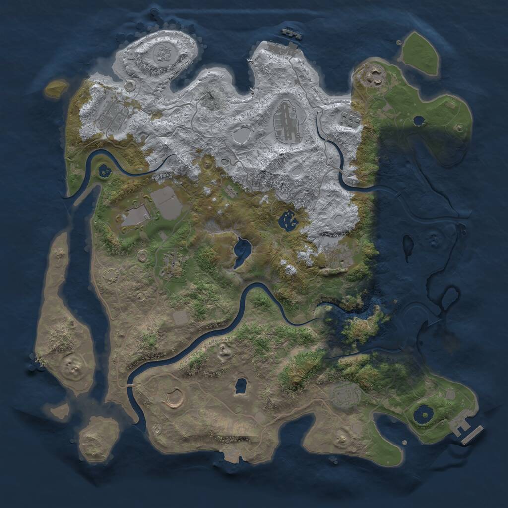 Rust Map: Procedural Map, Size: 4000, Seed: 1954056816, 16 Monuments