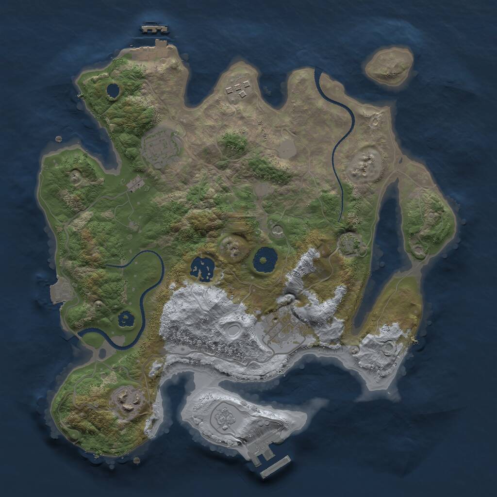Rust Map: Procedural Map, Size: 3000, Seed: 8217490, 11 Monuments