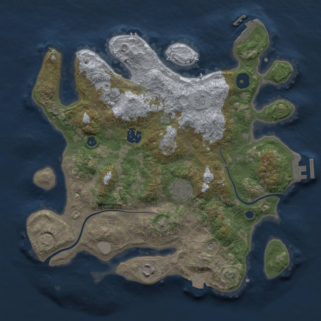 Rust Map: Procedural Map, Size: 3250, Seed: 792582187, 10 Monuments