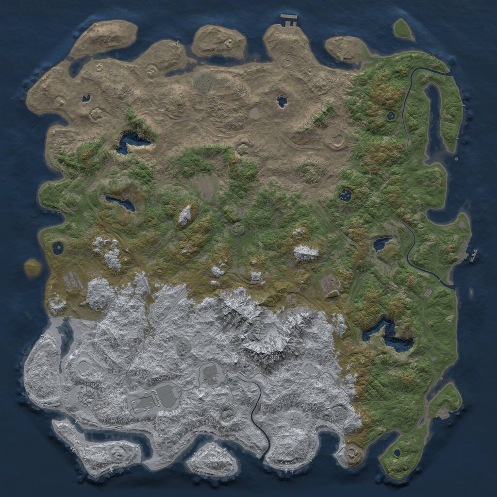 Rust Map: Procedural Map, Size: 6000, Seed: 14054395, 17 Monuments