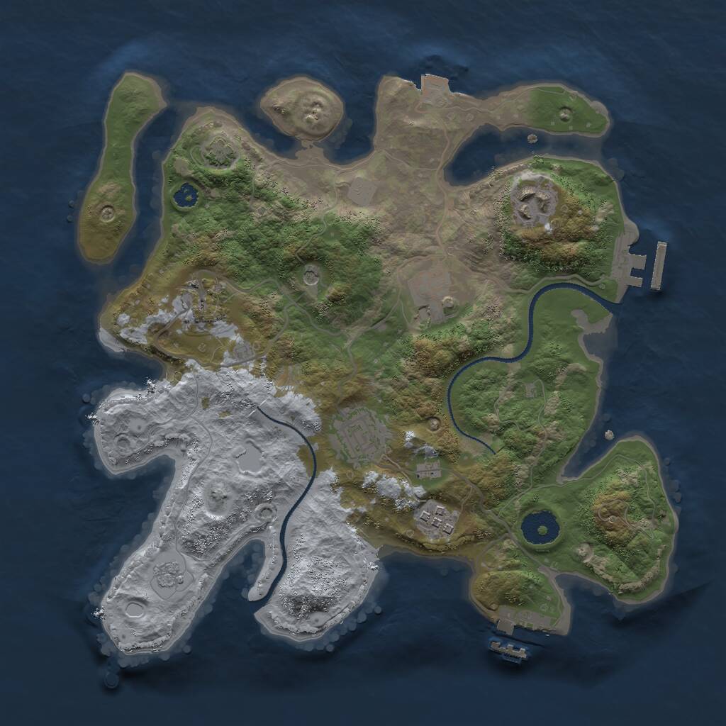 Rust Map: Procedural Map, Size: 3050, Seed: 112233, 11 Monuments