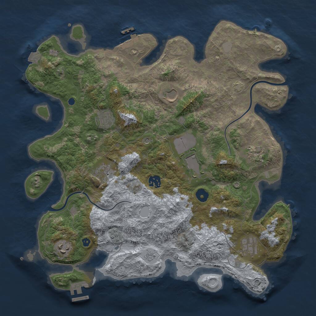 Rust Map: Procedural Map, Size: 3750, Seed: 4888, 15 Monuments