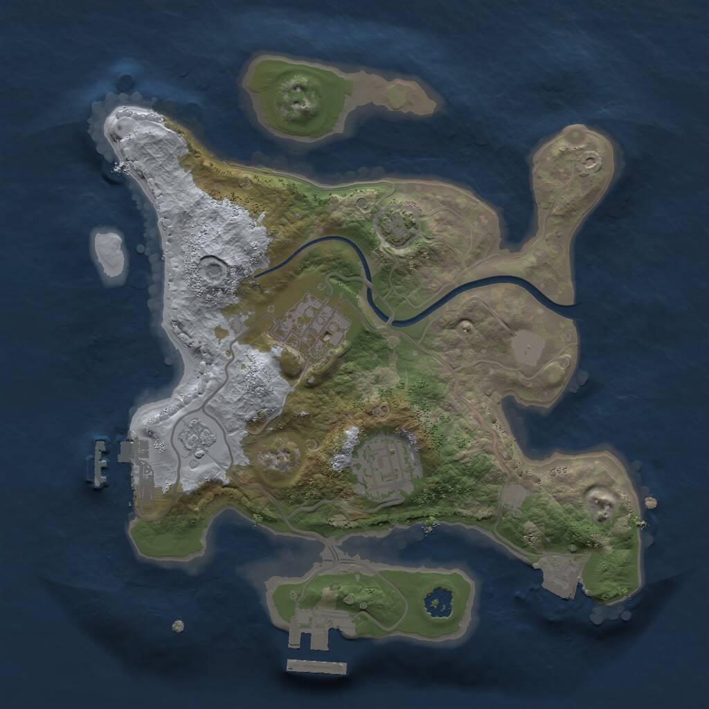 Rust Map: Procedural Map, Size: 2400, Seed: 260, 7 Monuments