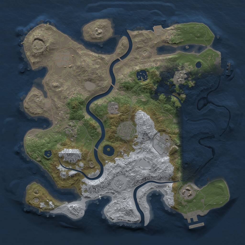 Rust Map: Procedural Map, Size: 3250, Seed: 225430016, 13 Monuments