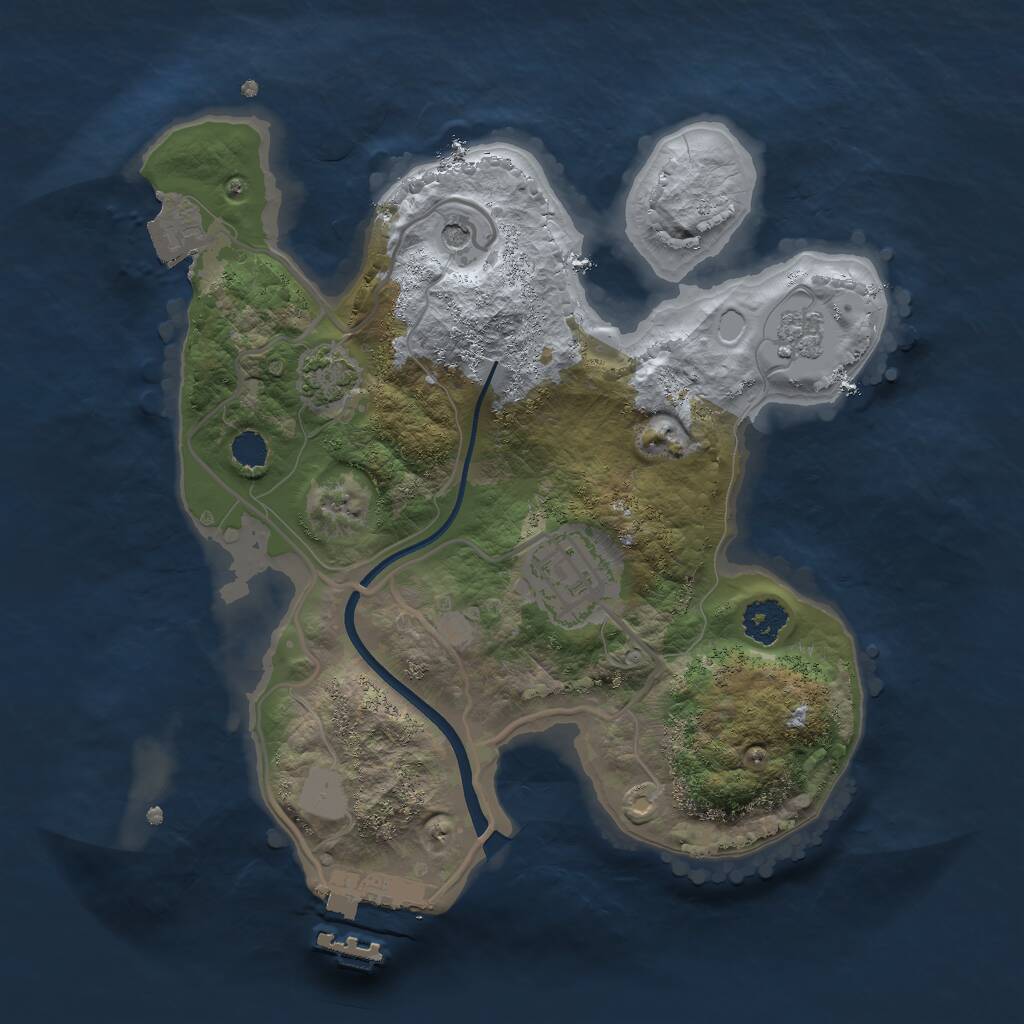 Rust Map: Procedural Map, Size: 2350, Seed: 121315421, 6 Monuments