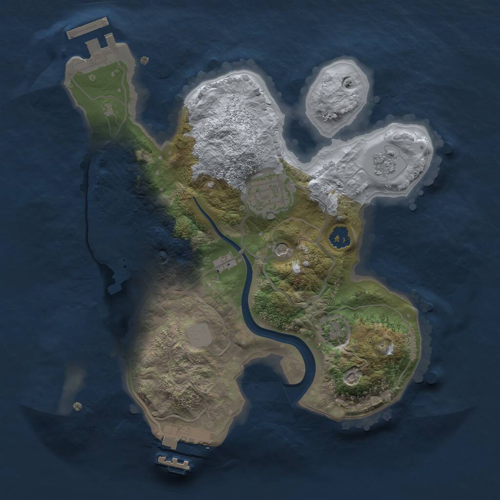 Rust Map: Procedural Map, Size: 2350, Seed: 121315421, 7 Monuments