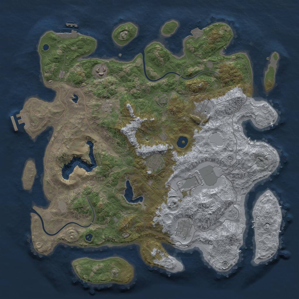 Rust Map: Procedural Map, Size: 4000, Seed: 1425904051, 12 Monuments