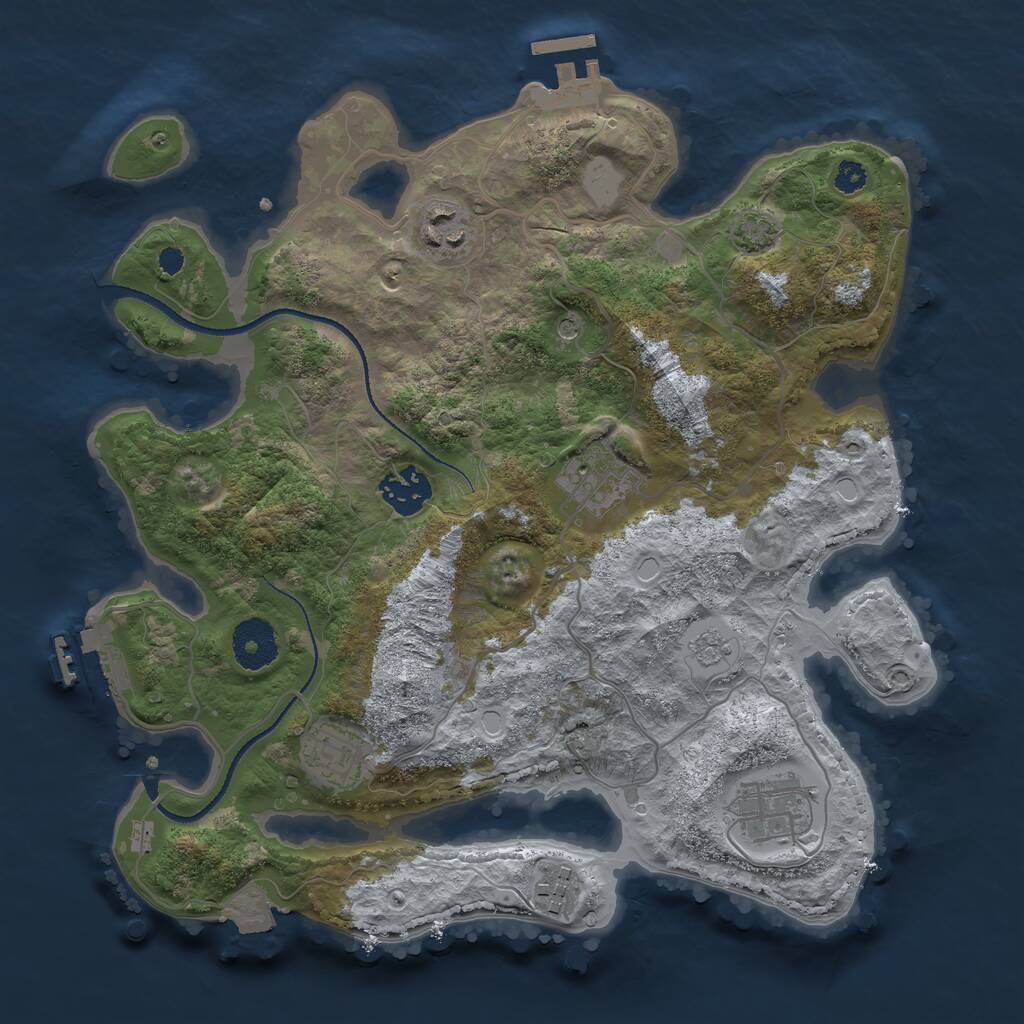 Rust Map: Procedural Map, Size: 3200, Seed: 112312321, 12 Monuments