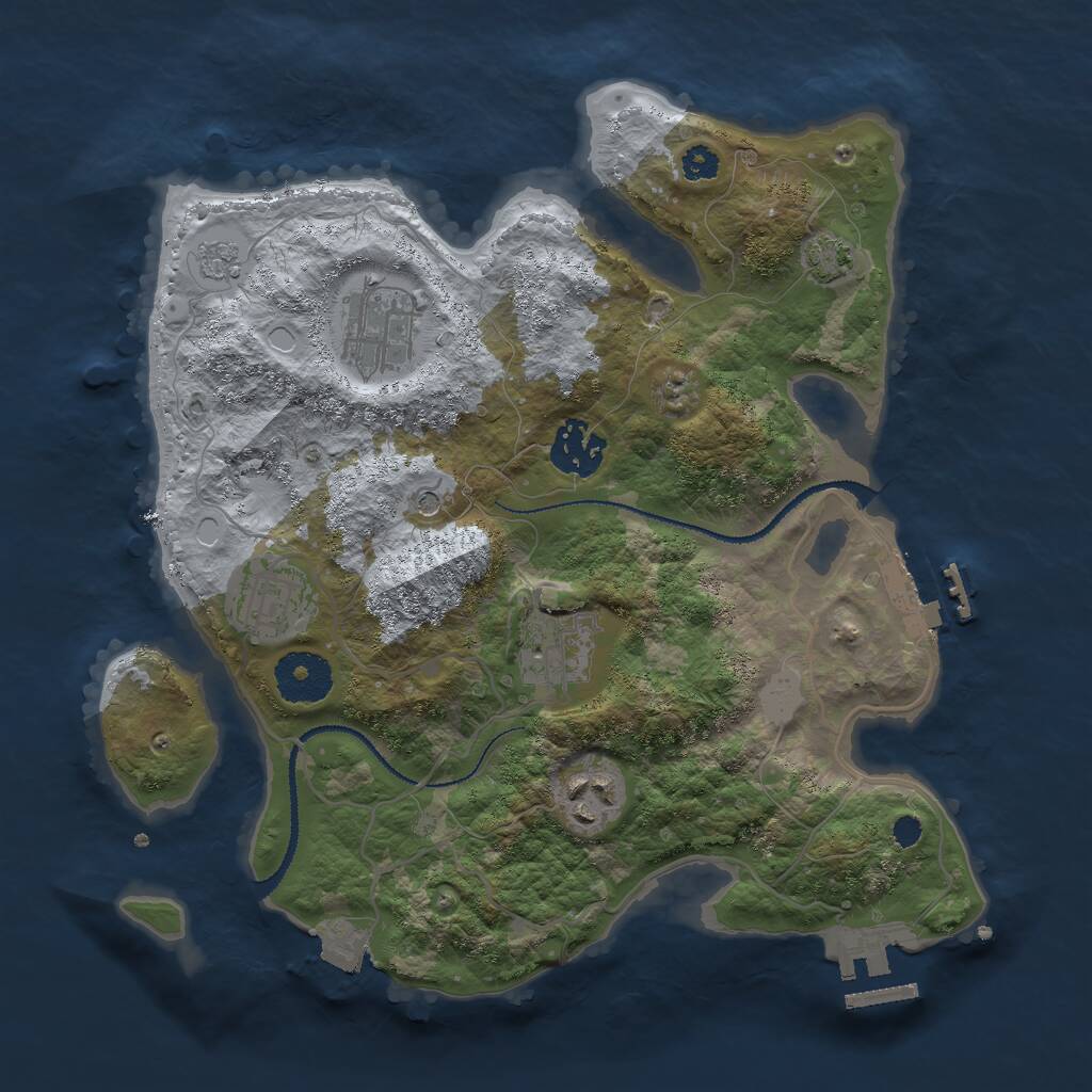 Rust Map: Procedural Map, Size: 3000, Seed: 799801293, 11 Monuments