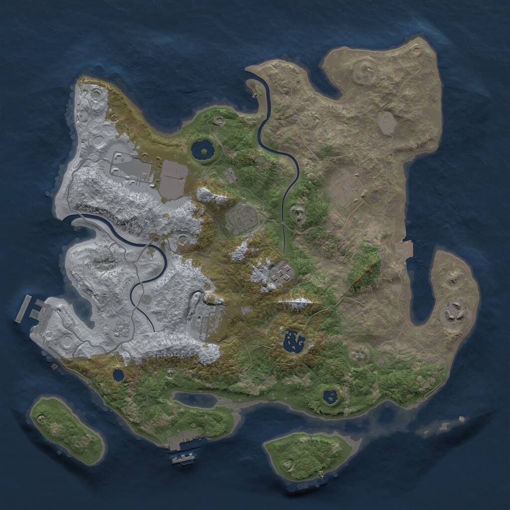 Rust Map: Procedural Map, Size: 3500, Seed: 2023499, 13 Monuments
