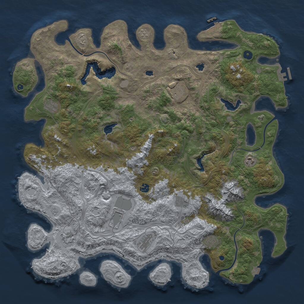 Rust Map: Procedural Map, Size: 5000, Seed: 898215996, 16 Monuments