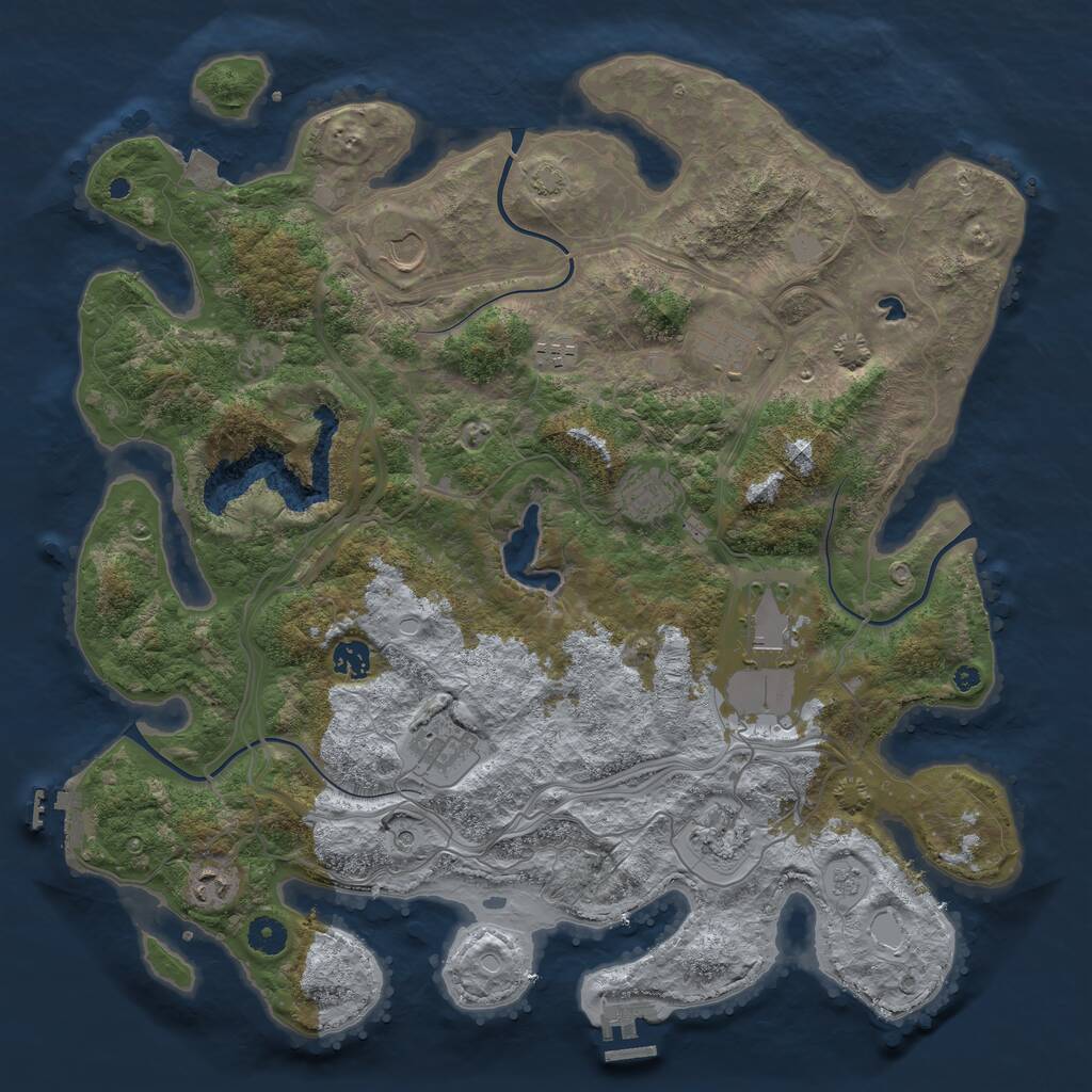 Rust Map: Procedural Map, Size: 4250, Seed: 34337877, 15 Monuments