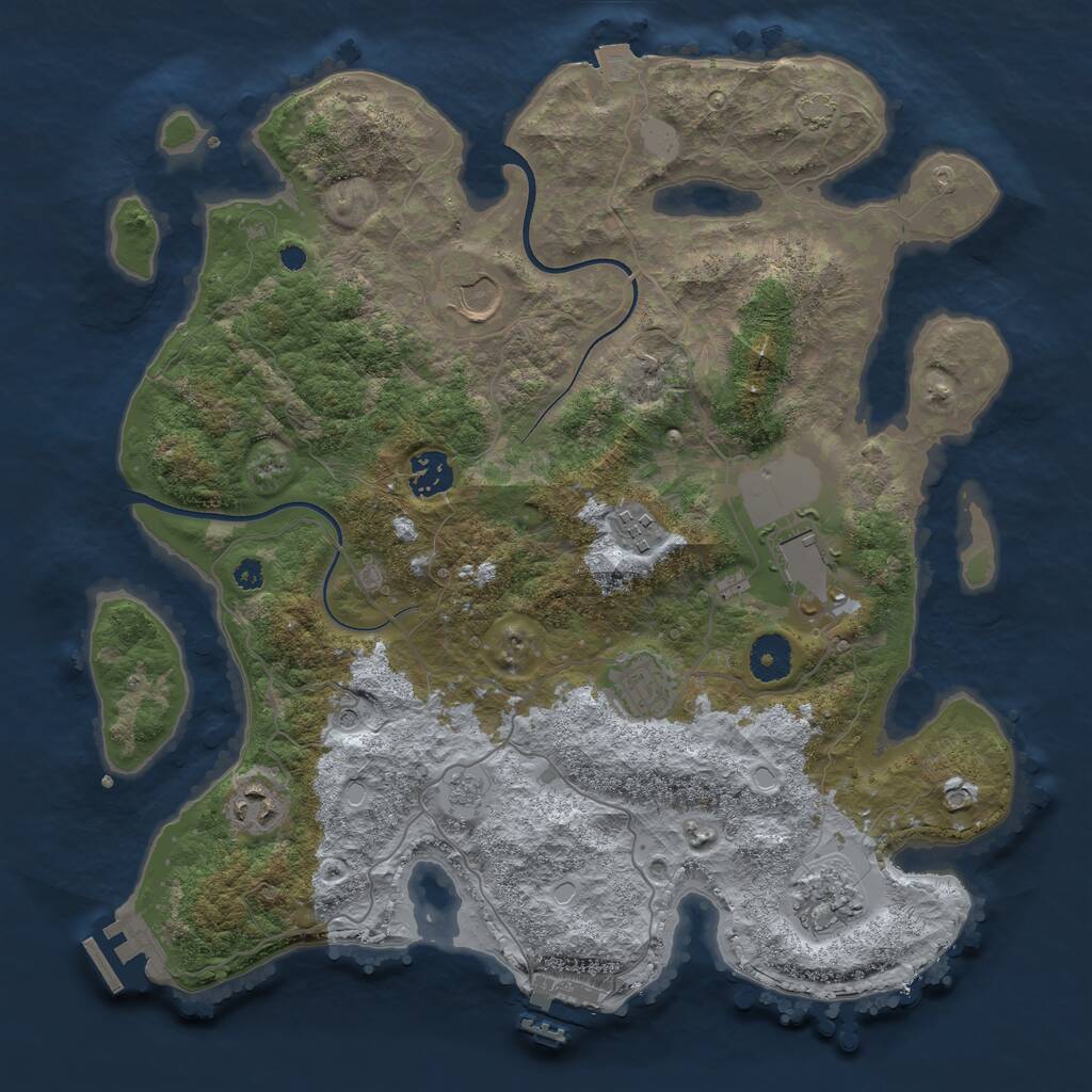 Rust Map: Procedural Map, Size: 3600, Seed: 2313, 13 Monuments