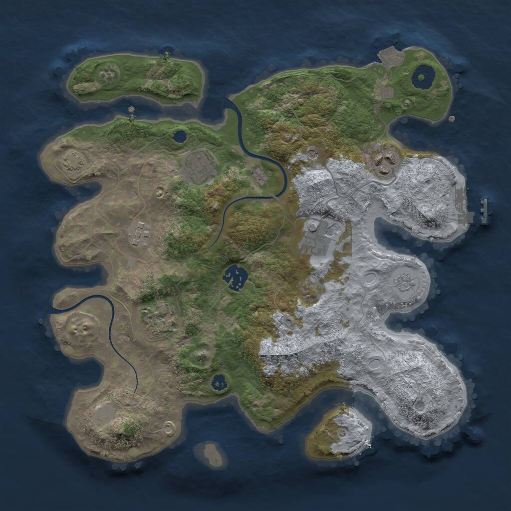 Rust Map: Procedural Map, Size: 3200, Seed: 178654, 11 Monuments