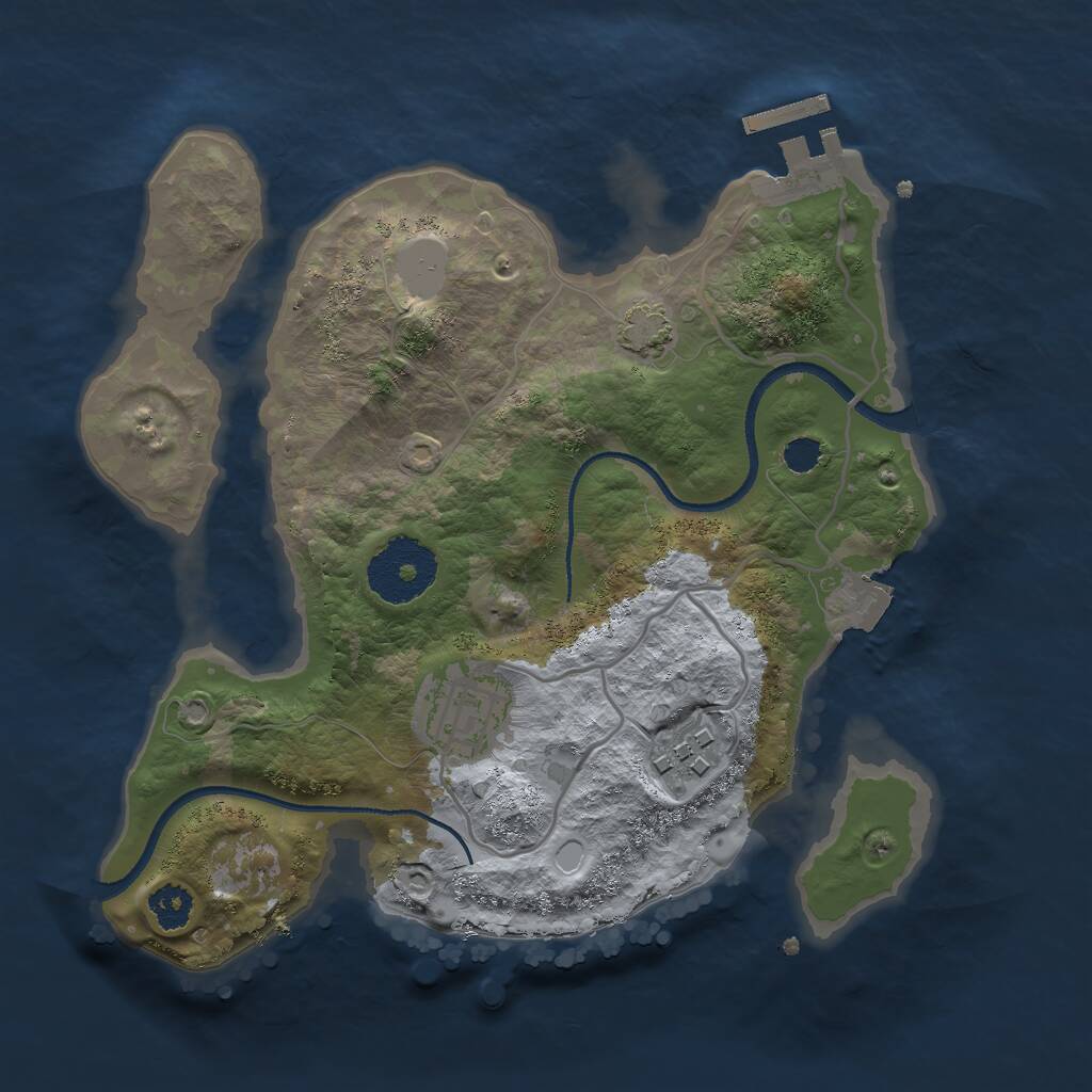 Rust Map: Procedural Map, Size: 2500, Seed: 126300108, 5 Monuments
