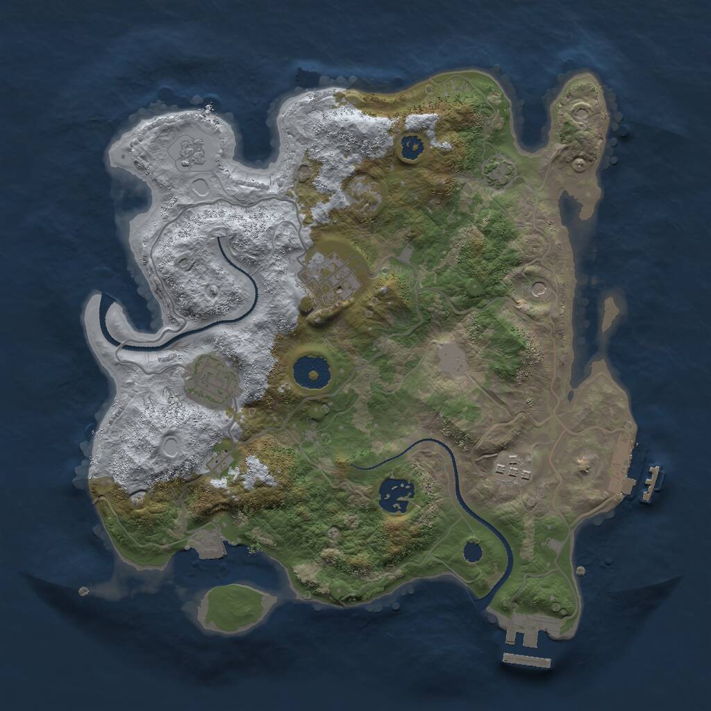 Rust Map: Procedural Map, Size: 3000, Seed: 329729648, 10 Monuments