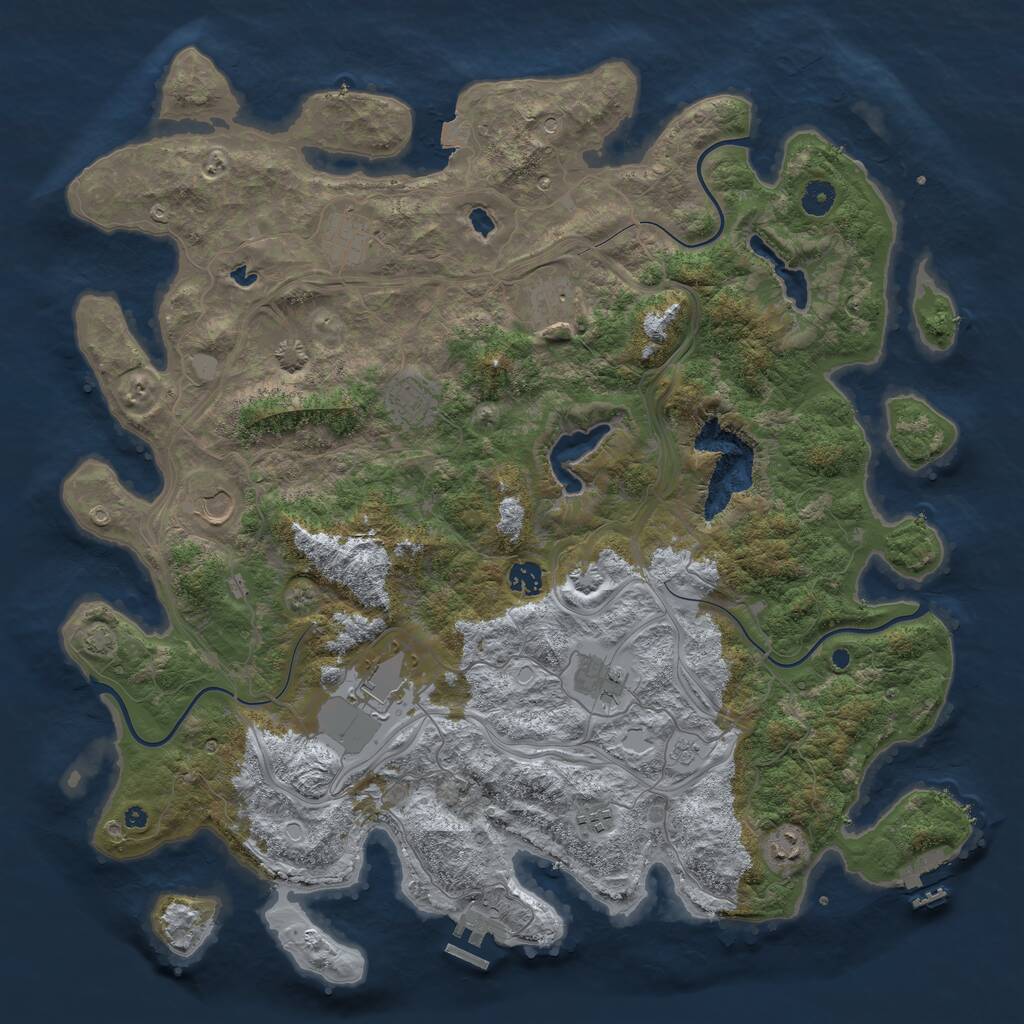Rust Map: Procedural Map, Size: 4500, Seed: 7473644, 15 Monuments