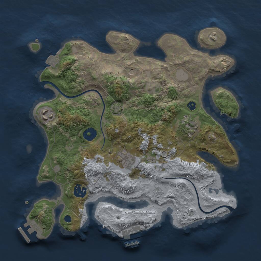 Rust Map: Procedural Map, Size: 3000, Seed: 539546994, 10 Monuments