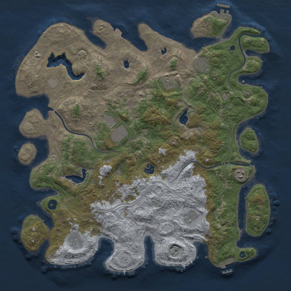Rust Map: Procedural Map, Size: 4500, Seed: 1652461085, 15 Monuments