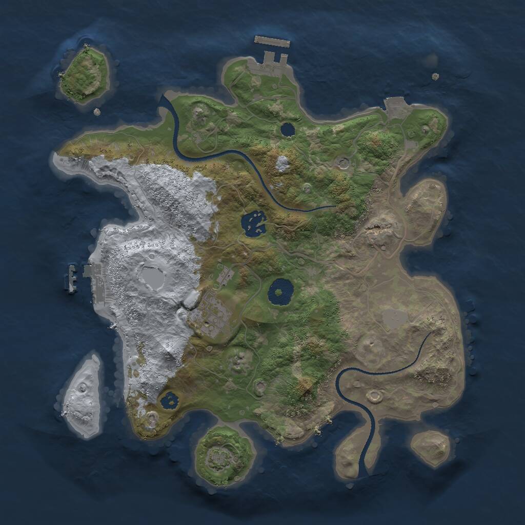 Rust Map: Procedural Map, Size: 3000, Seed: 646073016, 7 Monuments