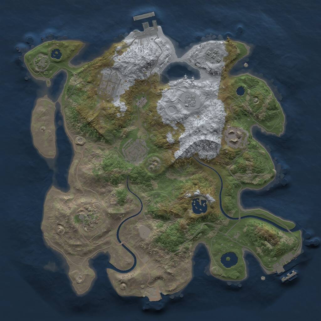 Rust Map: Procedural Map, Size: 3000, Seed: 73458424, 11 Monuments