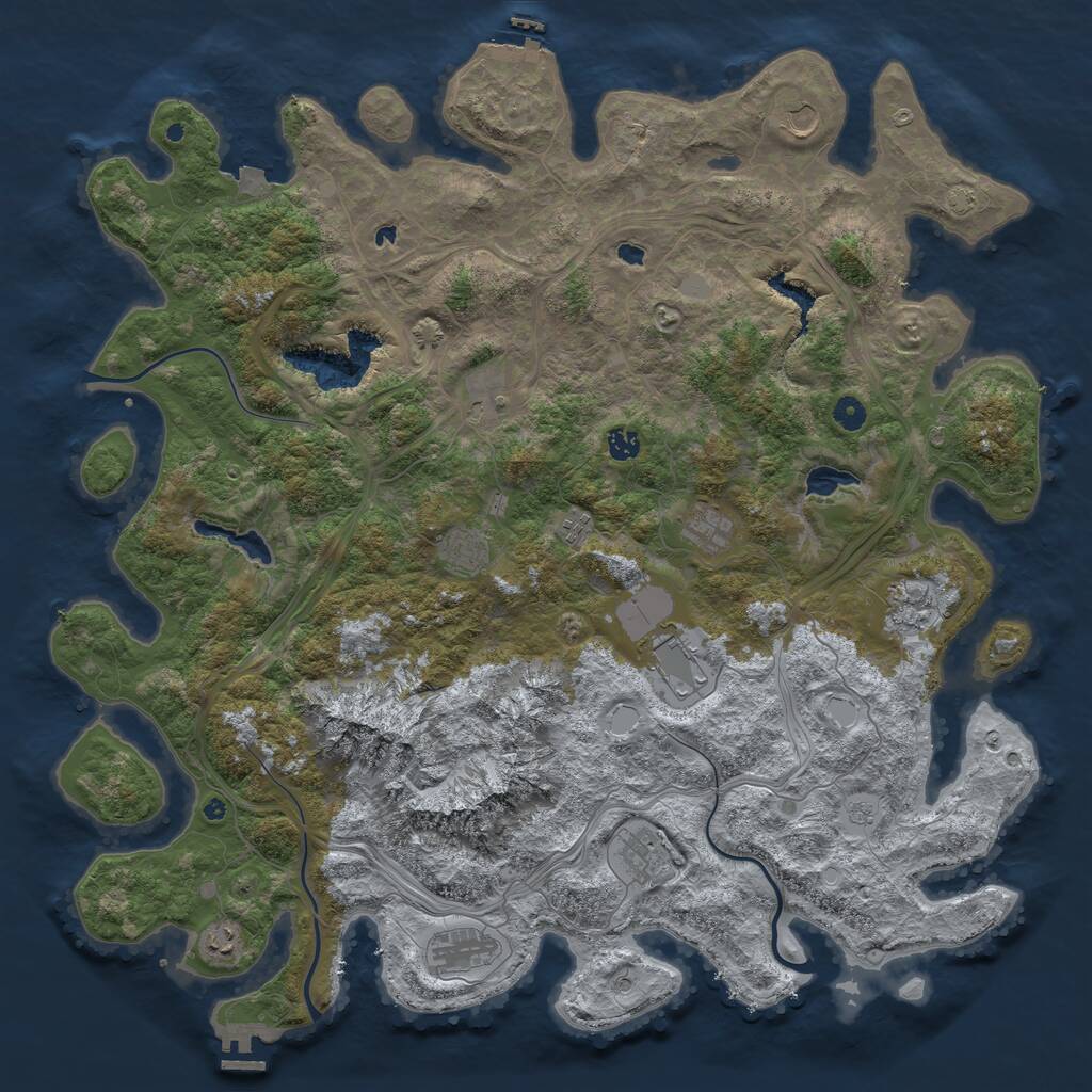 Rust Map: Procedural Map, Size: 5000, Seed: 1398132822, 17 Monuments