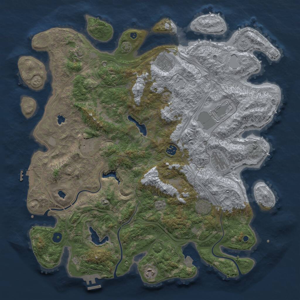 Rust Map: Procedural Map, Size: 4500, Seed: 23551, 15 Monuments