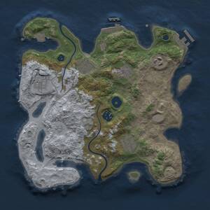 Thumbnail Rust Map: Procedural Map, Size: 3000, Seed: 835284430, 12 Monuments