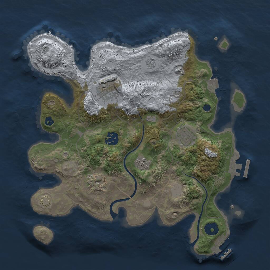 Rust Map: Procedural Map, Size: 3000, Seed: 2511, 11 Monuments