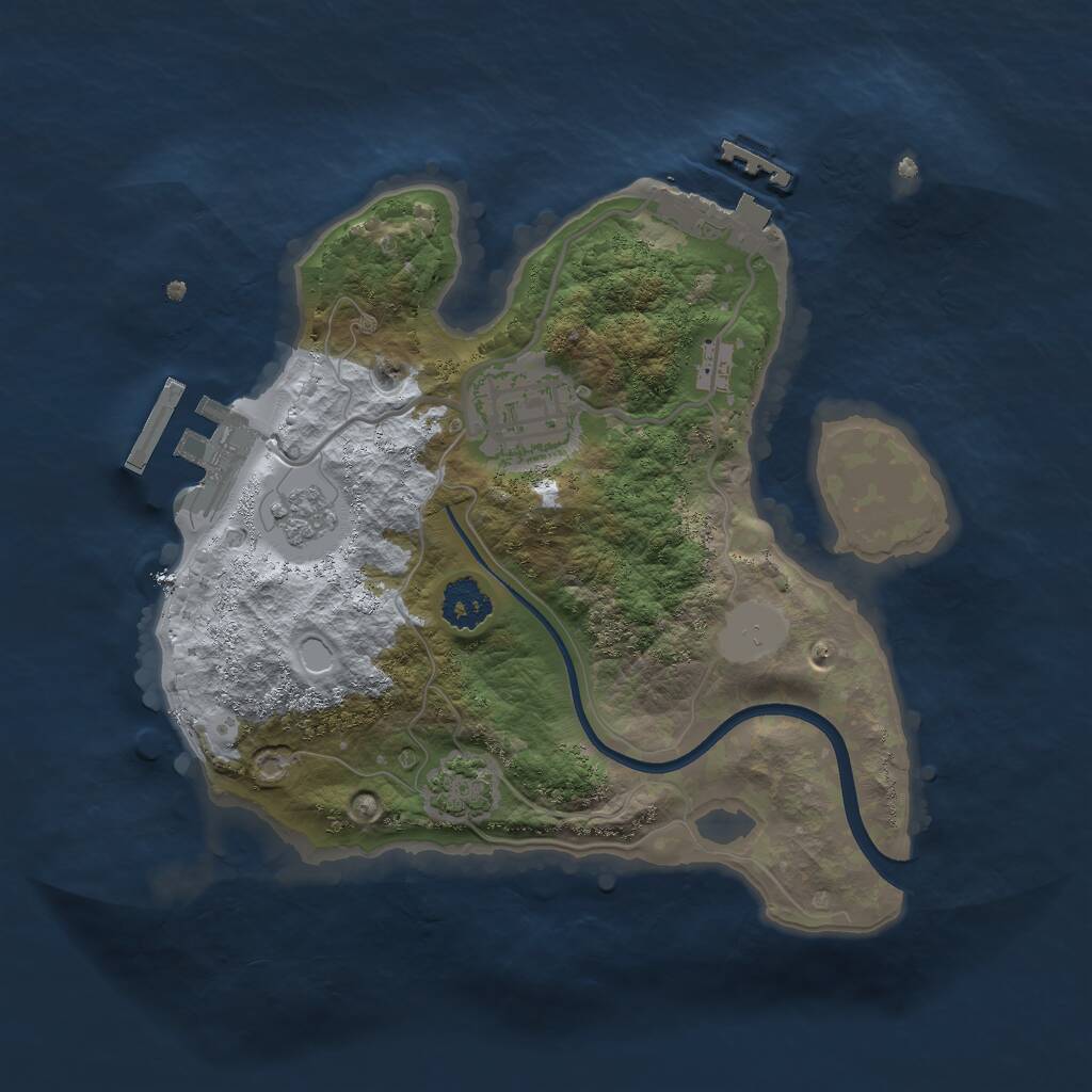 Rust Map: Procedural Map, Size: 2200, Seed: 1664034543, 6 Monuments