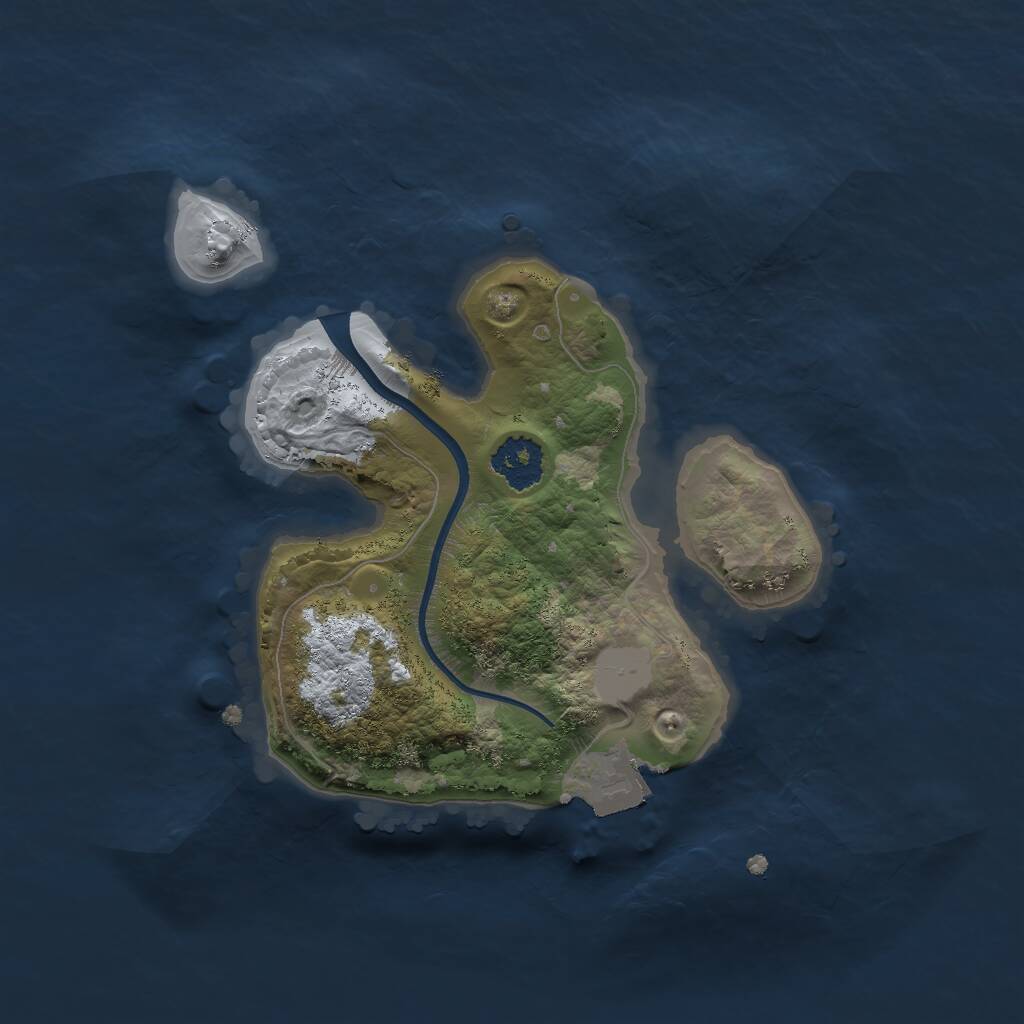 Rust Map: Procedural Map, Size: 2000, Seed: 27807334, 1 Monuments