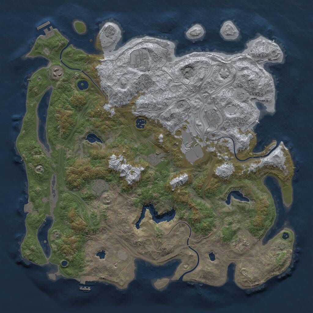 Rust Map: Procedural Map, Size: 4500, Seed: 1189300586, 15 Monuments