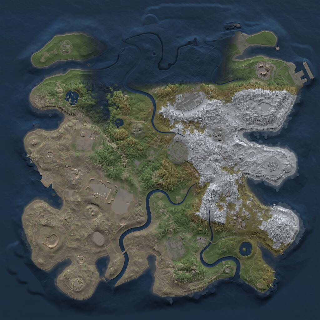 Rust Map: Procedural Map, Size: 3500, Seed: 1680070121, 16 Monuments