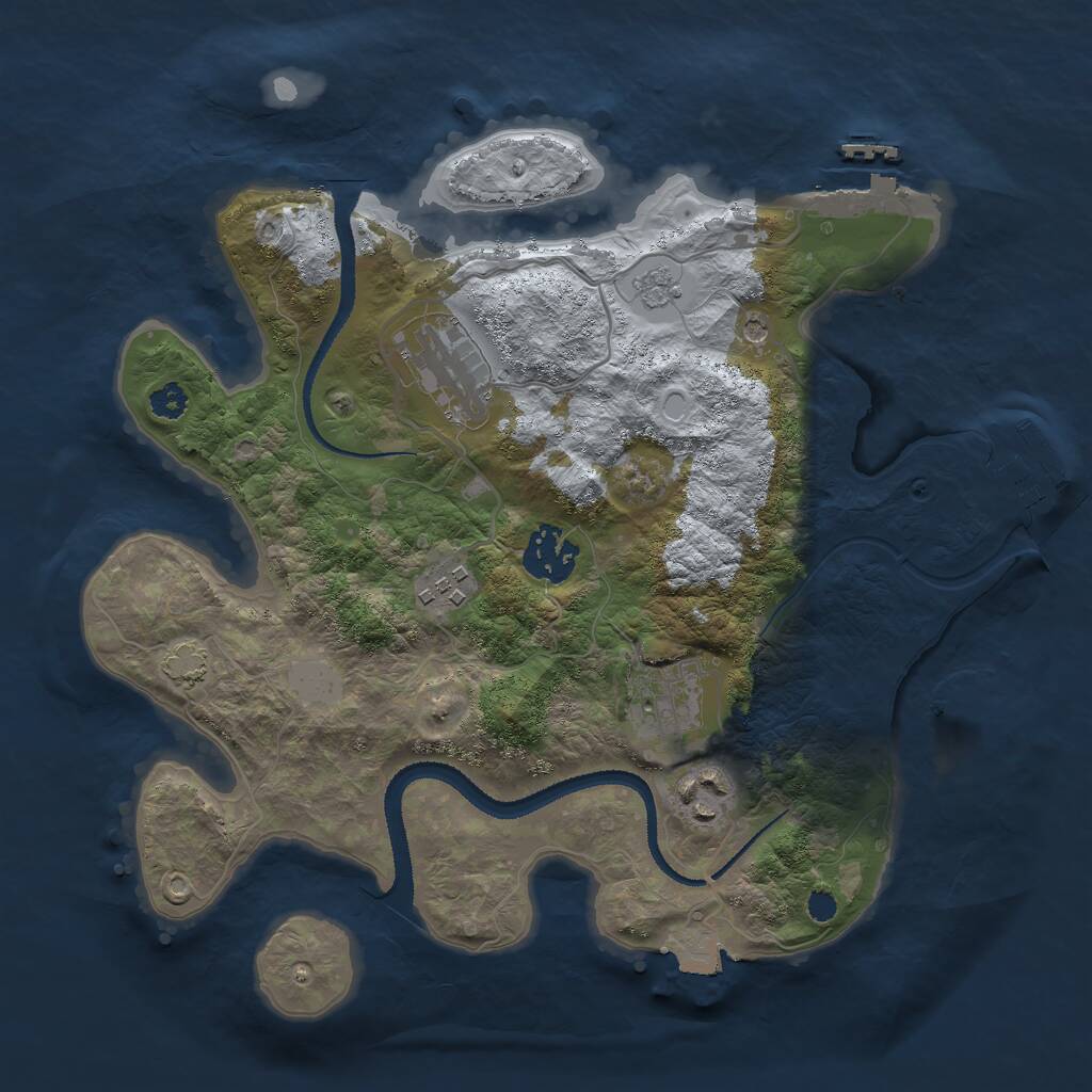 Rust Map: Procedural Map, Size: 3000, Seed: 1716428654, 11 Monuments