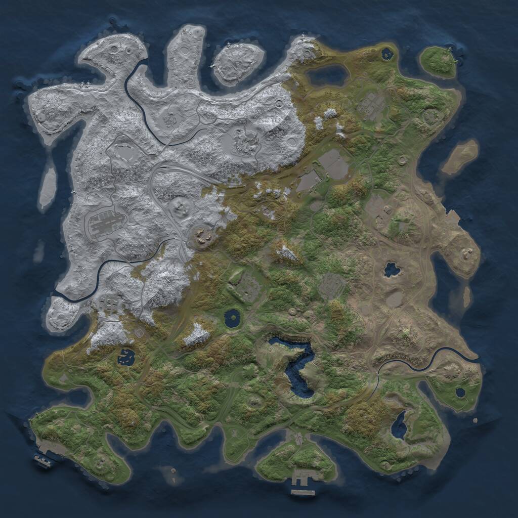 Rust Map: Procedural Map, Size: 4450, Seed: 22562, 16 Monuments