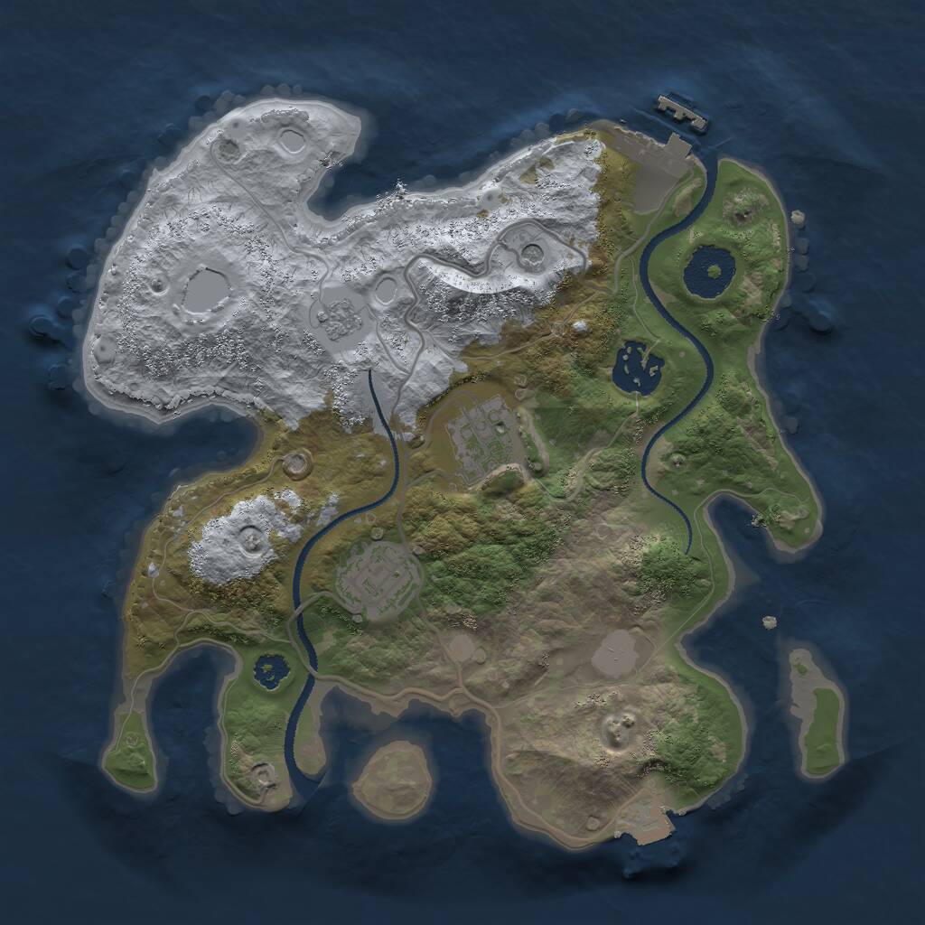 Rust Map: Procedural Map, Size: 2700, Seed: 756111649, 7 Monuments
