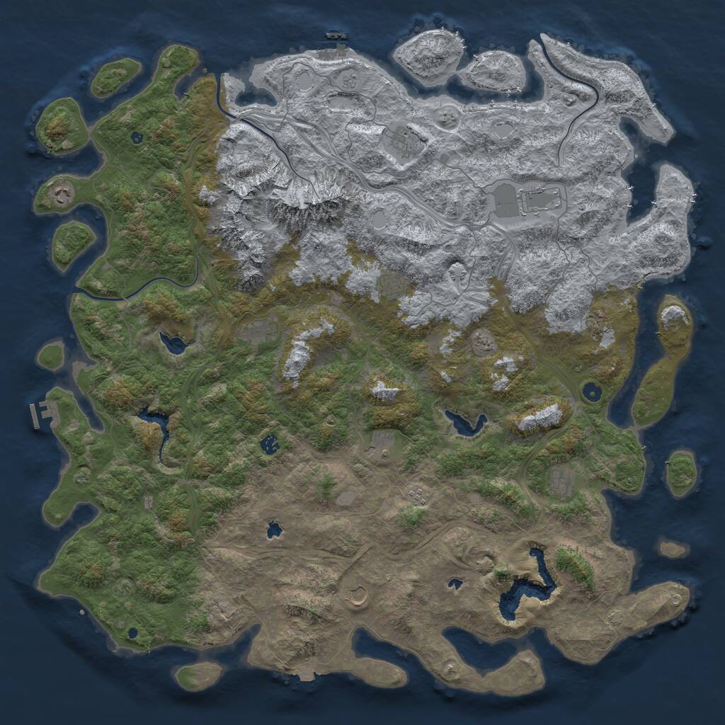 Rust Map: Procedural Map, Size: 5761, Seed: 1928032281, 17 Monuments