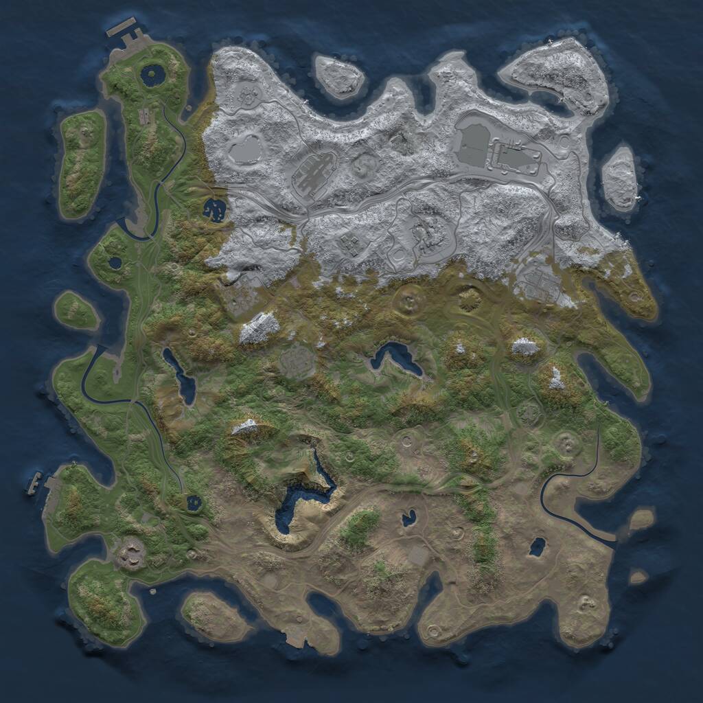 Rust Map: Procedural Map, Size: 4500, Seed: 1287800823, 15 Monuments