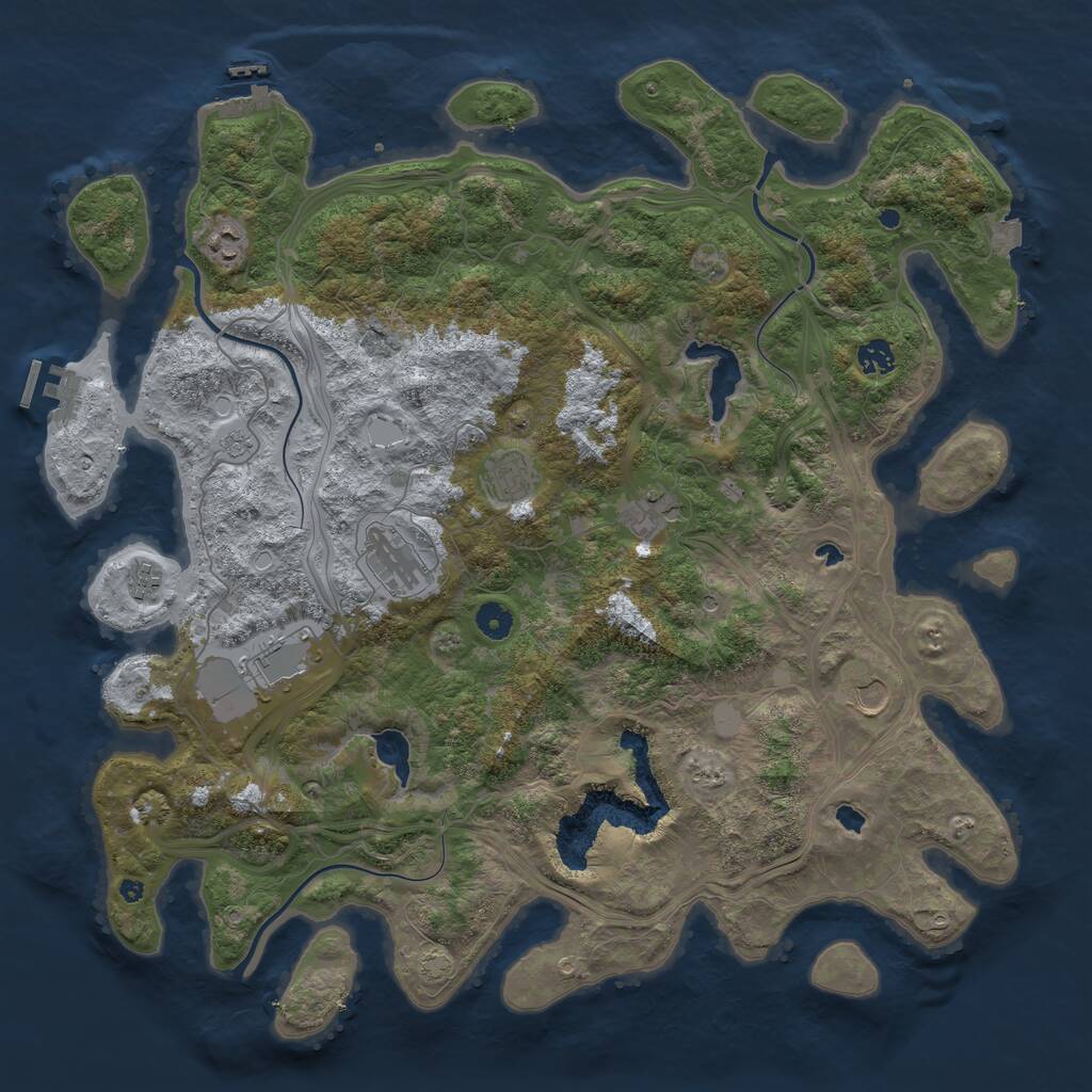 Rust Map: Procedural Map, Size: 4500, Seed: 310297, 14 Monuments