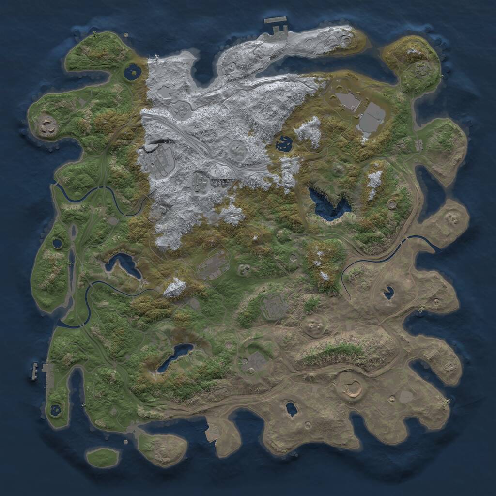 Rust Map: Procedural Map, Size: 4500, Seed: 303228514, 15 Monuments