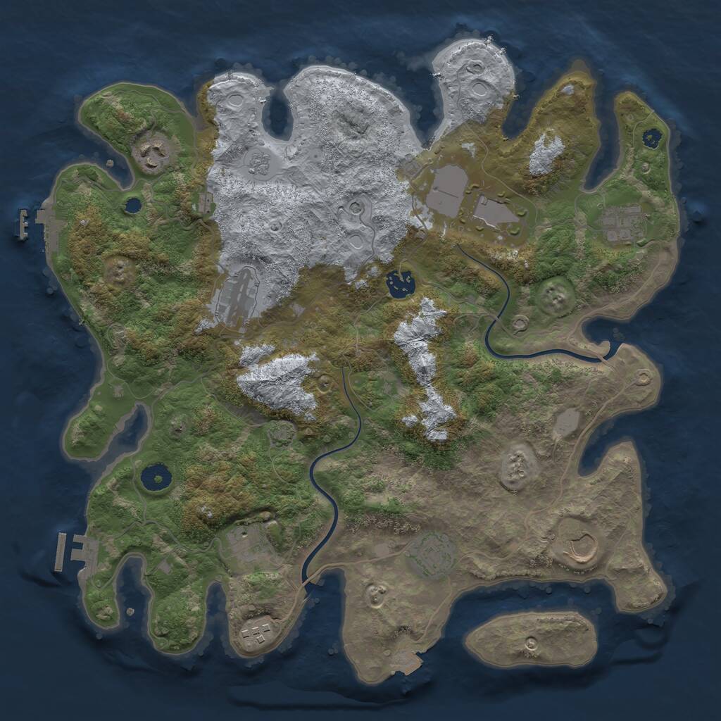 Rust Map: Procedural Map, Size: 3750, Seed: 1653949421, 15 Monuments