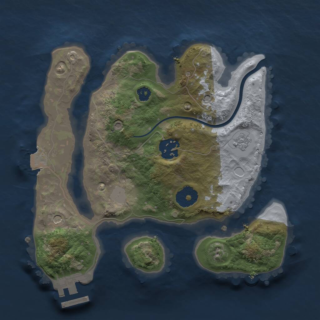 Rust Map: Procedural Map, Size: 2303, Seed: 870279235, 5 Monuments