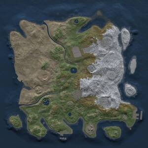 Thumbnail Rust Map: Procedural Map, Size: 3500, Seed: 1276257726, 14 Monuments