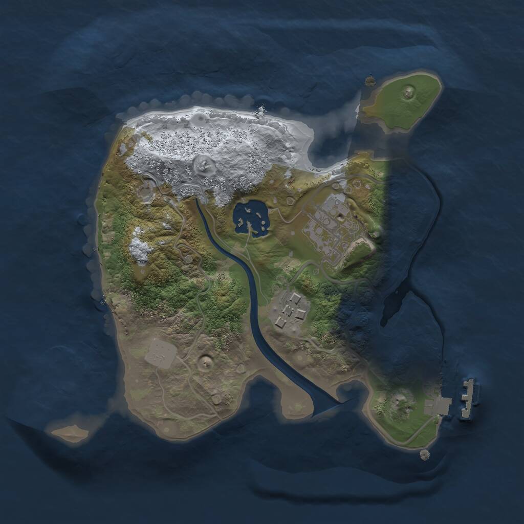 Rust Map: Procedural Map, Size: 2068, Seed: 1937050968, 5 Monuments